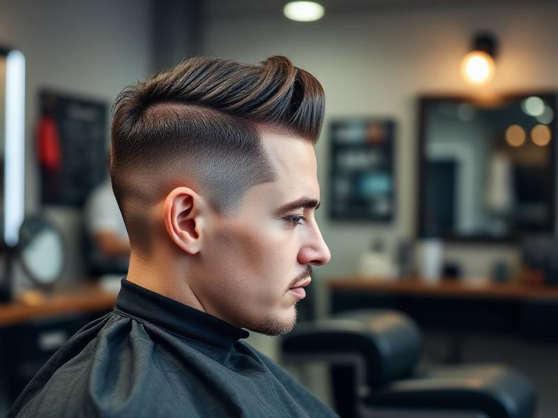 Professional barber cutting hair with precision